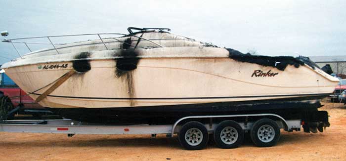 Heater fire burns boat