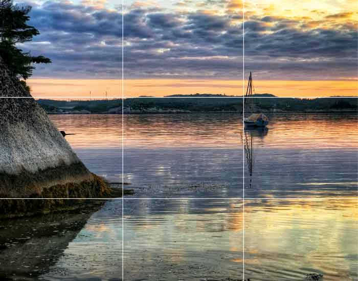 Photo divided into quadrants