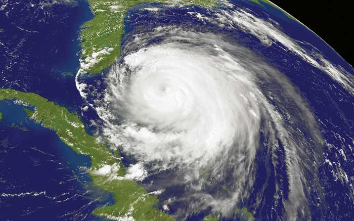 Hurricane satellite view