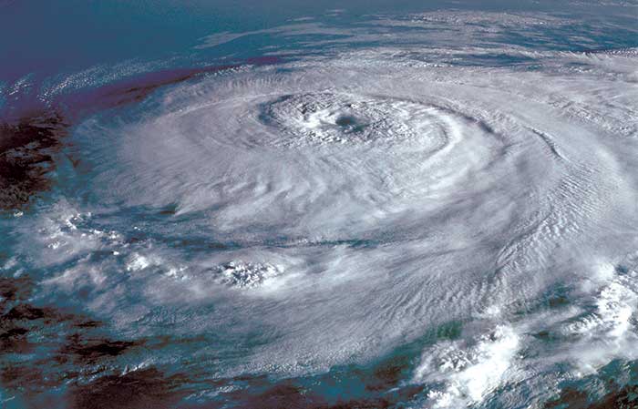 Hurricane satellite view