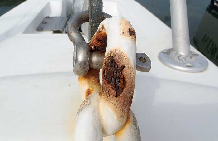 Coated chain corrosion