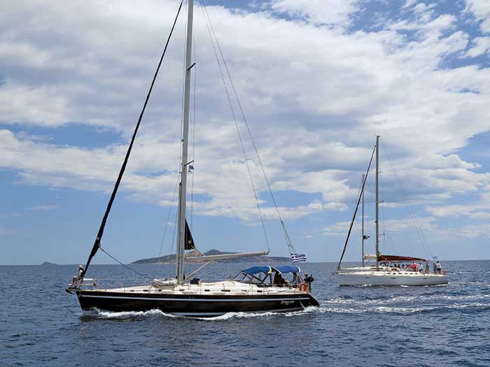 Sailboats under power