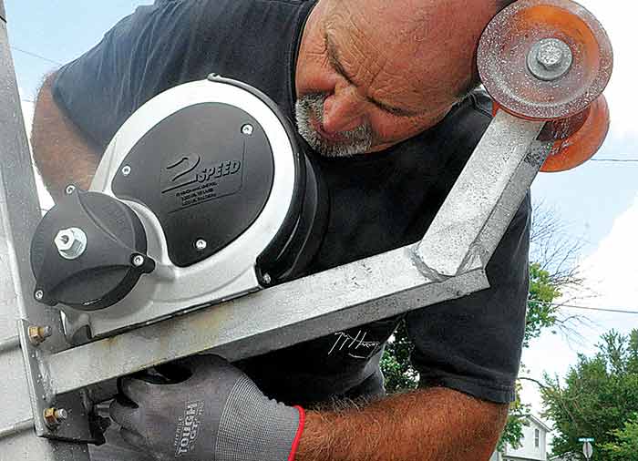 Lining up mounting bolts