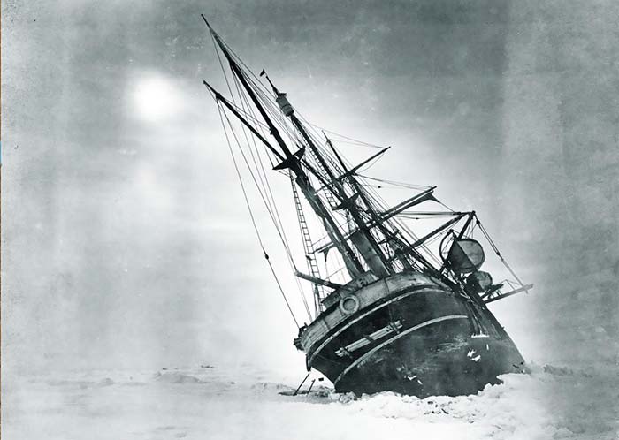 Endurance trapped in pack ice