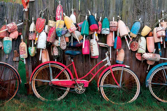 Colorful crab floats