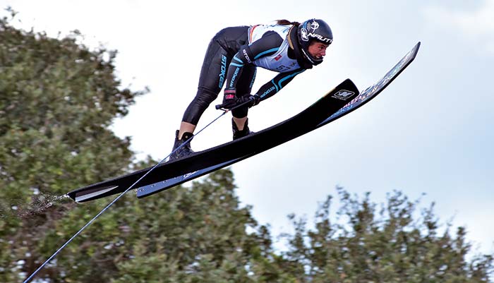 Jacinta Carroll breaks the 200-foot jump mark