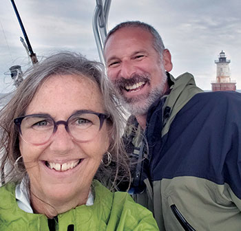 Melissa and Lenny take a selfie break at Hooper Island light