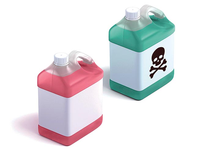 Propylene glycol and Ethylene glycol bottles