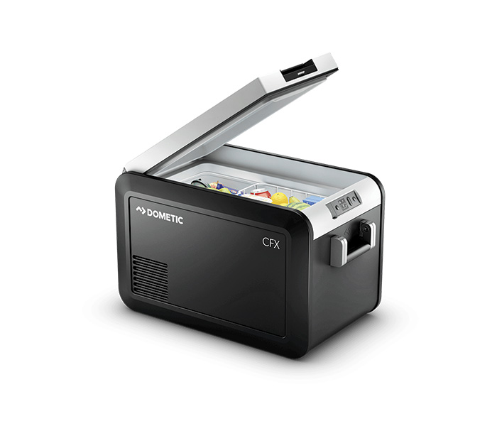 Black and white electric cooler