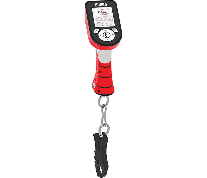 Orange, silver and black digital smart fish scale.