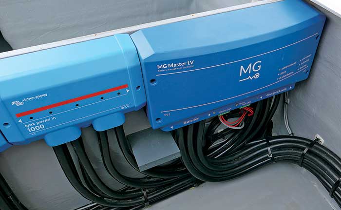 Remotely mounted battery management system using a MG li-ion boat battery