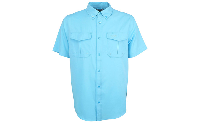 Aqua blue Aftco Rangle SS Vented Fishing Shirt