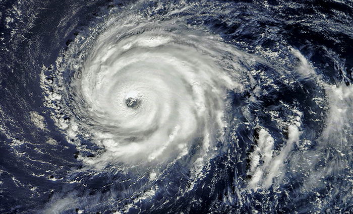Radar showing the eye of Hurricane Lee storm.