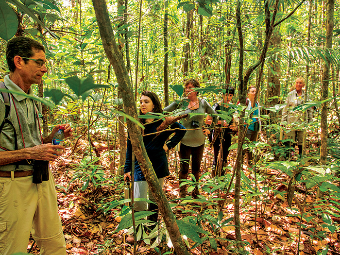 Group of six adults in the wilderness during the day