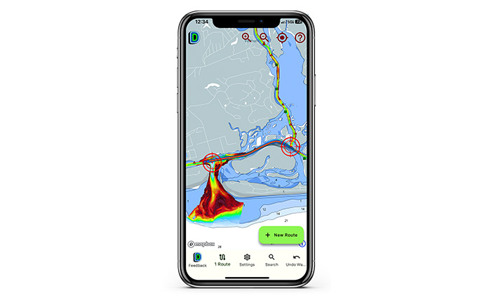 Mobile device showcasing AI-powered navigation.