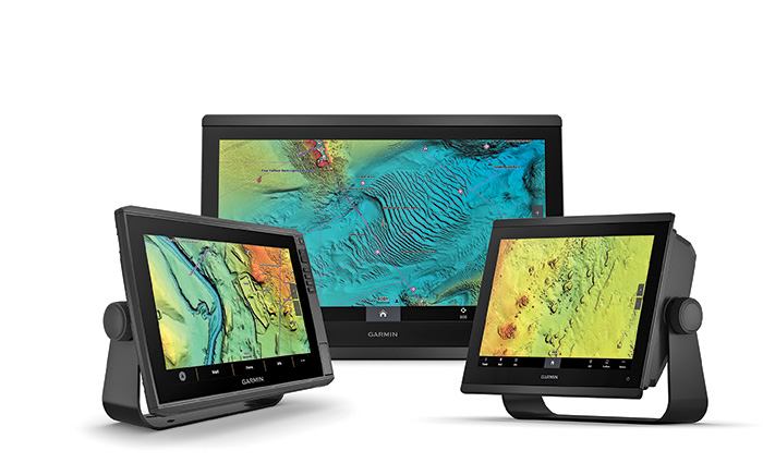 Three side-by-side-by-side views of 3d underwater maps