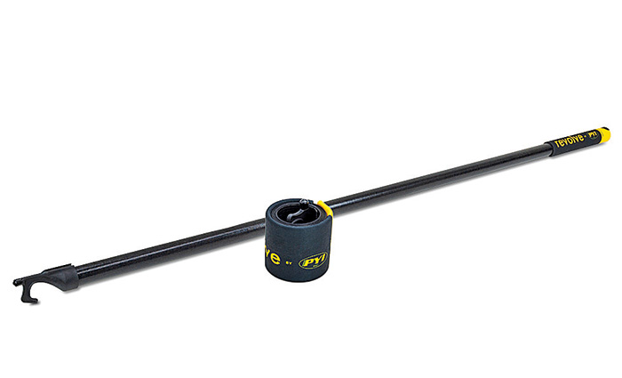 Black rollable boat hook