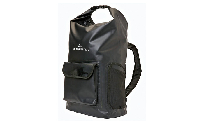 Black backpack with handle for carrying