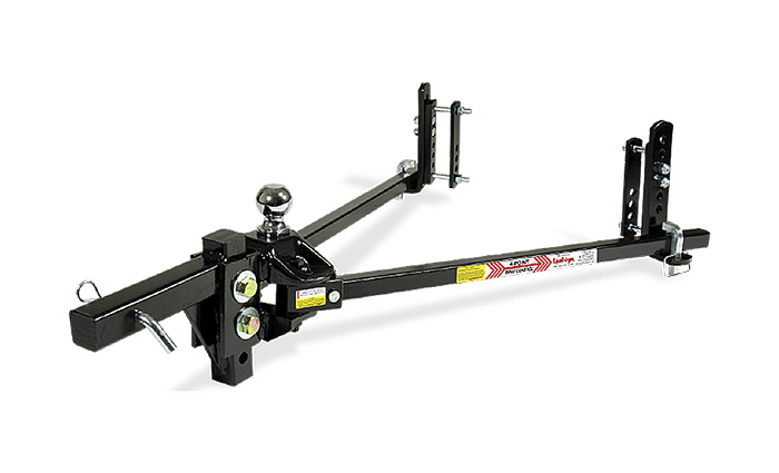 A black boat trailer hitch