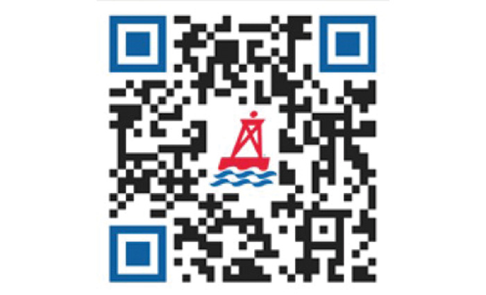 Black, red and blue QR code