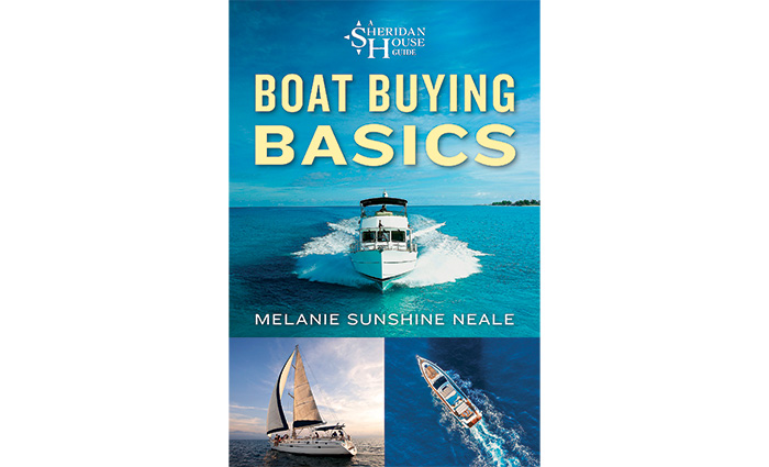 Book cover titled Boat Buying Basics featuring three separate vessels in individual squares.