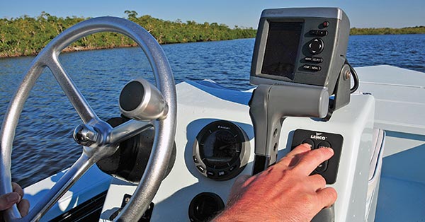 Depth finder for a outlet boat.